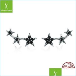 Stud Authentic 925 Sterling Sier Stud Cz Exquisite Stackable Star Earrings For Women Jewellery Valentines Day Gift Q2 Drop Delivery 202 Dhqvh