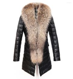 Women's Fur Black Leather Jacket Womens Warm Faux Mink Collar Coat Women Loose Jackets Winter Thicken Jaqueta De Couro Fashion