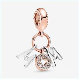 Charms Charms 100% 925 Sterling Sier Mom Letters Dangle Charm Fit Original European Bracelet Fashion Jewellery Accessories Drop Deliver Dhmuq