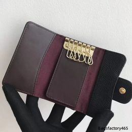 High Quality Genuine Leather Keychain Women Key Holder Organiser Pouch Cow Split Wallet Housekeeper Key Case Mini Card Bag295x