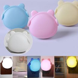 Table Lamps 1PCS Creative Bear LED Night Light Auto Sensor Control Wall Lights Child Baby Bedroom Bedside Lamp Bulb US Plug