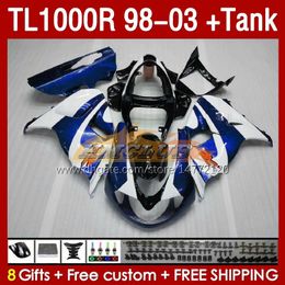 & Tank Fairings For SUZUKI TL-1000R SRAD TL-1000 TL 1000 R 1000R 98-03 Bodywork 162No.120 TL1000R 1998 1999 2000 01 02 03 TL1000 R 98 99 00 2001 2002 2003 Fairing blue stock