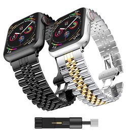 Luxury Metal Watchband band Strap for Apple Watch Series Ultra 8 7 6 se 5 4 3 49mm 42mm 44mm Stainless Steel Bracelet Straps Adapter for iWatch Bands 41mm 45mm 38mm 40mm