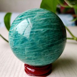 Decorative Figurines A Natural Stone Amazonite Meditation Spirit Crystal Exorcism Feng Shui Sphere Home Room Decoration