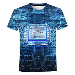 Men's T Shirts Circuit Board Electronic Chip Shirt Unisex Summer Casual Cool Short Sleeve Men Women Harajuku Streetwear Oversized T-shirt