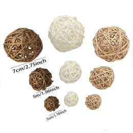 Handmade Rattan Wicker Ball Rustic Spheres Balls for Christmas Wedding Home Party DIY Decor Child Pet Toys Table Vase Filler RRE15050