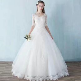 2023 new pattern long sleeves dress beads and pearls decoration luxury elegant wedding gowns super draped and pastels tiers crystal ruffle