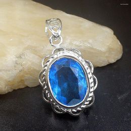 Pendant Necklaces Gemstonefactory Jewellery Big Promotion 925 Silver Amazing Blue Topaz Women Ladies Mom Gifts Necklace 20223588