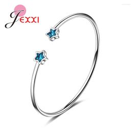 Bangle Selling Zircon Star 925 Sterling Silver Korean Styles Opening Bangles Austrian Crystals Romantuic Gift For Girls