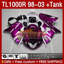 & Tank Fairings For SUZUKI TL-1000R SRAD TL-1000 TL 1000 R 1000R 98-03 Bodywork 162No.126 TL1000R 1998 1999 2000 01 02 03 TL1000 R 98 99 00 2001 2002 2003 Fairing pink glossy