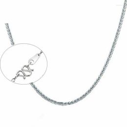 Chains PT950 Real Pure Platinum 950 Chain Women Wheat Link Necklace 16.5inch