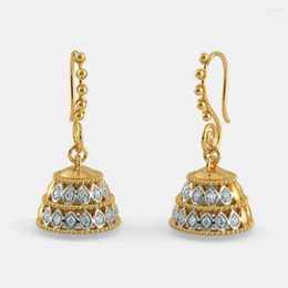 Dangle Earrings Retro Boho Style Umbrella Shape Gold Color Bird Cage Buddha Bell Religious Jewelry Stainless Steel Earring For Women