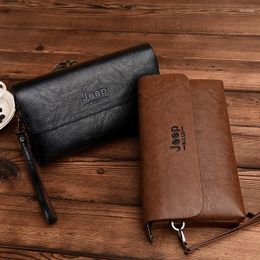 Wallets 2022 Men's Hand Bag Large Capacity Multifunction Phone Pocket Long Wallet Casual Brand Design Leather Money Purses Male