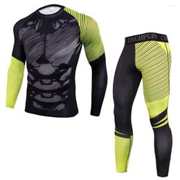 Running Sets Men's Tracksuit Compression Sports Underwear Suit Gor Fitness Jogging Set 2 Pieces Sportswear Gym Clothing Men Sport