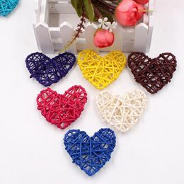 Christmas Decorations WarmHome 10Pcs/Set Heart Shape Hanging Decor Exquisite Bright-colored Rattan Eco-friendly Pendant For Home