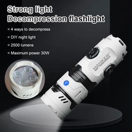 Household Sundries New rong Light Flashlight Manker Time Scroll 3 EDC Spinner Play With Decompression Outdoor Flashlight Emergency Lights