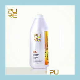 Shampoo Conditioner Purc Keratin Smoothing 8% Formlain Riparazione Capelli danneggiati Rendi lisci e lucenti Con odore di cioccolato Drop Delivery Dhxdw