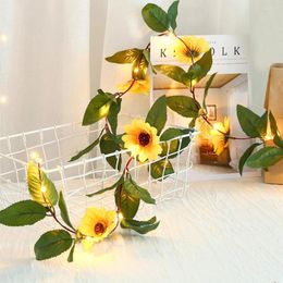 Strings LED Green Vine Sunflower String Lights Fairy Garland Lamps Feastival Decor