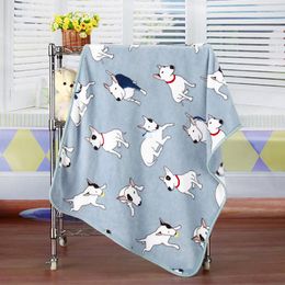 Blankets 100x73cm Super Soft Bear Flannel Blanket For Sofa/Bed/Car Portable Plaids Bedspread Christmas Gift Pet Children