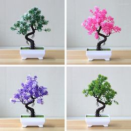 Decorative Flowers Office Decor Flower Artificial Simulation Plant Ornaments Potted Small Fake Tree Pot Bonsai Home Table Centrepieces Gift