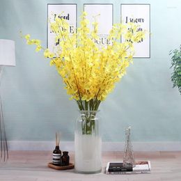 Decorative Flowers Nordic Dancing Orchid Artificial Flower Indoor Home Living Room Silk Oncidium