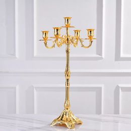 decoration weddings Improvement 5 arms candelabra Centrepieces modern custom candle holder tapper luxury brass gold tall candle holders imake386