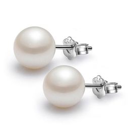 Stud Jewellery 6Mm/8Mm/10Mm Pearl Earring Stud 925 Sterling Sier Earrings For Wedding Party Beige Colour 971 B3 Drop Delivery 2022 Dhj4Z