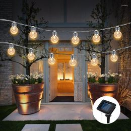 Strings Solar LED String Fairy Lights 6M 20LED Bulb Outdoor Waterproof Garland Courtyard Garden Decoration Christmas Holiday Lighting