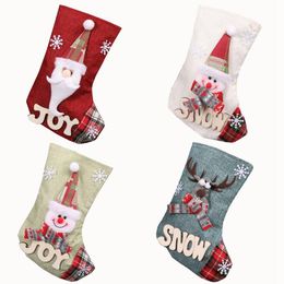 Christmas Candy Socks Sequin Gift Wrap Bags Stocking For Christmas Tree Ornaments Decoration Santa Claus Reindeer Bear Snowman RRE15056