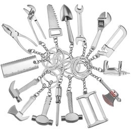 Simulation Tool Keychain Mini Metal Wrench Hammer Keychains Pendant Key Chain Gift Keyring