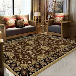 Carpets Bohemian Ethnic Brown Floral Pattern Carpet Rugs For Children Rooms Living Room Soft Coffee Table Floor Mat