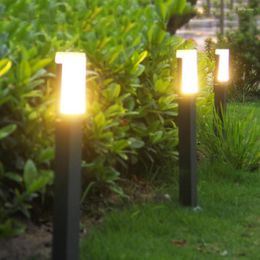 Thrisdar 40/60CM Outdoor Garden Fence Grassland Pathway Lawn Pillar Light Courtyard Door Landscape Post Lamp Bollard