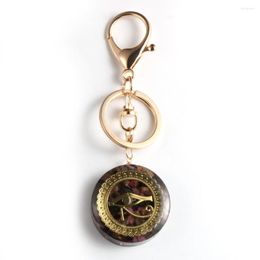 Keychains Natural Stone Tourmaline Chips Gravel Orgone Eyes Pendant Orgonite Energy Key Rings Soothe The Soul Balance Jewellery