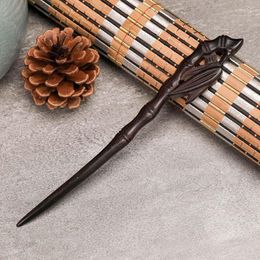 Hair Clips Handmade Carving Ancient Chinese Hairpin Black Sandalwood Forks Women Girls Hanfu Dress Wooden Styling Ornaments