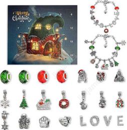 Christmas Advent Calendar Bracelets Countdown Themed DIY Jewellery Charm for Kids Christmas Themed Gifts 360pcs DAJ498