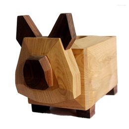 Chair Covers Creative Solid Wood Tissue Box Cute Animal Shape Seat Type Removable Table Decor Home Warming Gift