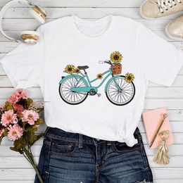 Women's T Shirts Women's T-Shirt T-shirts Women Bike Bicycle Printing Cute Female Print Clothes Tee Spring Summer Clothing Tshirt Top