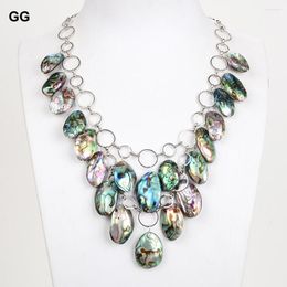 Pendant Necklaces GuaiGuai Jewellery Natural 25x15MM Abalone Shell Chain Necklace