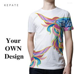 Men's sublimation t shirts KEPATE OWN Design Brand Logo/Picture Custom Men And Women DIY Cotton Shirt Short Sleeve Casual T-shirt Tops Clothes Tee T1003