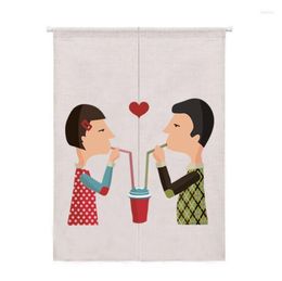 Curtain Linen Cotton Japanese Style Door Kitchen Living Room Separate Curtains Summer Tapestry Valance 85 90/120cm Home Textile