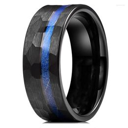 Wedding Rings 8mm Silver/Black Stainless Steel Ring Carved Craft Men's Fashion Luxury Jewellery Accessories