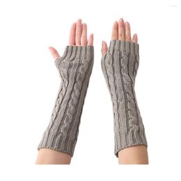 Knee Pads Fashion Autumn And Winter Warm Knitted Twist Pattern Half Finger Men's Women's Gloves Arm Cover Sleeve