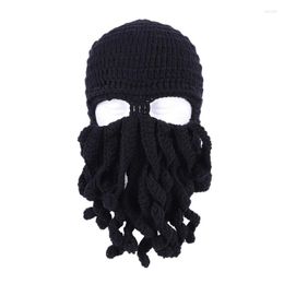Bandanas Winter Warm Knitted Octopus Hats For Hiking Camping Traveling Holloween Thikness Thermal Full Head Cycling Caps Scarves Unisex