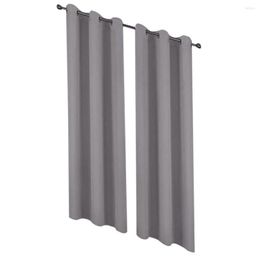 Curtain 2pcs Modern Home Window Blackout Living Room Bedroom Microfiber Grommet Design Sunshade Finished Drape