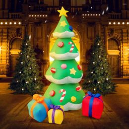 Christmas Decorations 230cm Inflatable Tree With Gift Box Decoration For Yard Garden Green Xmas Party Inflated Decor Out Door Led Light