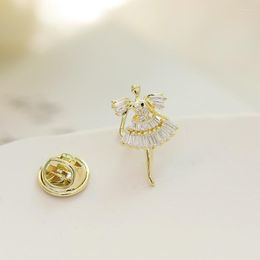 Brooches OKILY Lovely Dacing Girl Pin Lapel Women Fashion Gold Colour Angel Collar Small Anti-glare Brooch Costume Jewellery Decoration