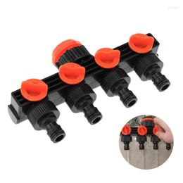 Watering Equipments 4 Way Faucet Connectors Hose Pipe Splitter Plastic Drip Irrigation Water Connector Garden Sprinklers Kits