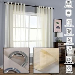 Curtain White Tulle Sheer Curtains For Living Room Decoration The Bedroom Kitchen Voile Organza Q9K0