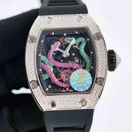 Meccanico da uomo di lusso orologio rm wristwatch zf migliore versione rm026 diamanti custodia serpentina scheletro quadrante giappone nh automatico 026 womens rdu2k