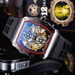 Luxury mens Mechanics Watch Mens Automatic Mechanical Barrel-shaped Hollow Hot-selling